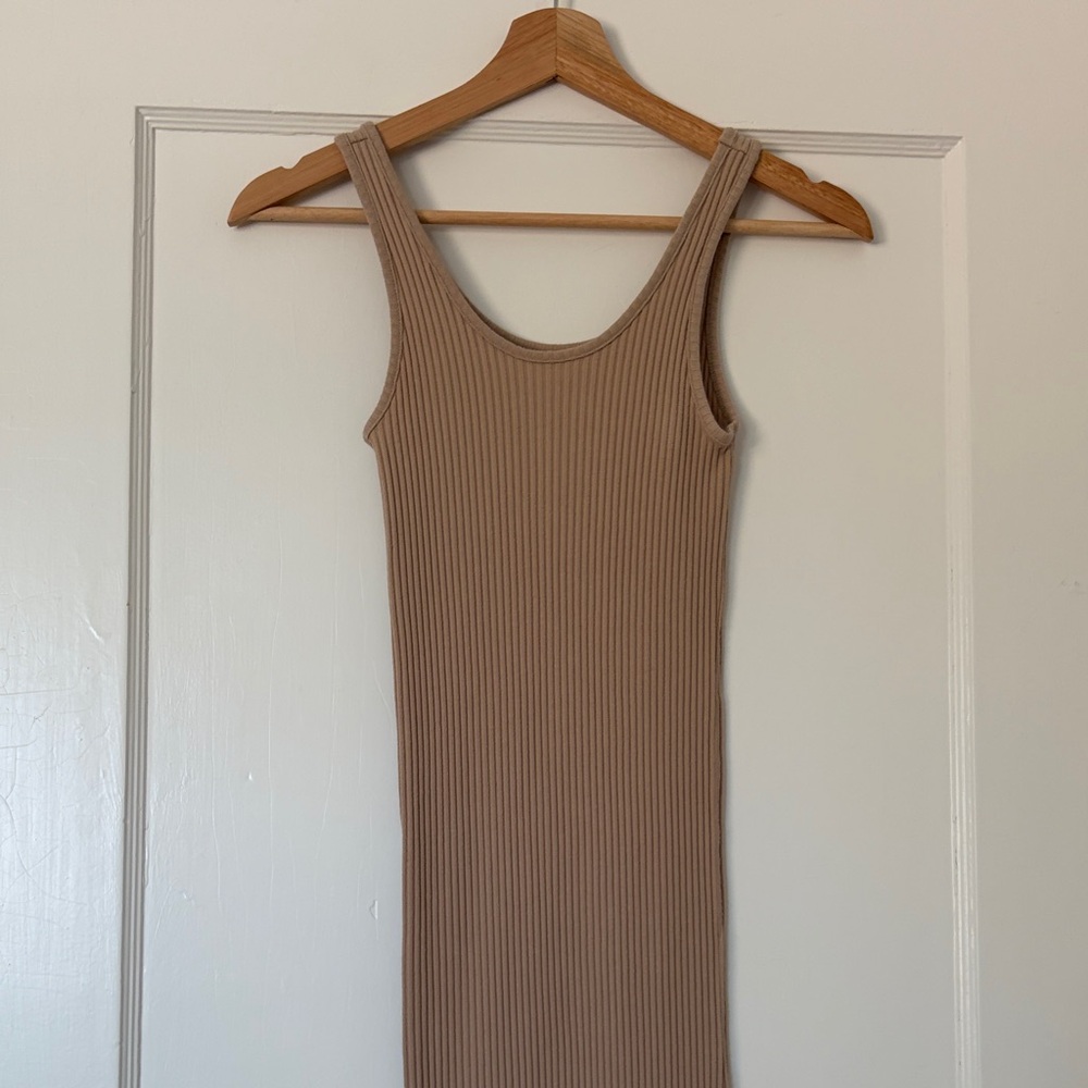 H&M Tan Ribbed Mini Dress